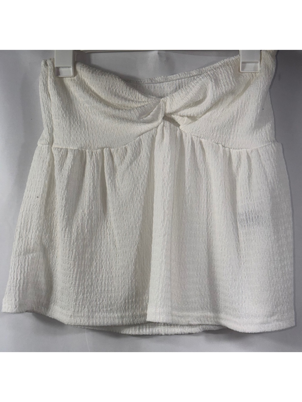 SHEIN White Textured Twist Front Top Size 4
